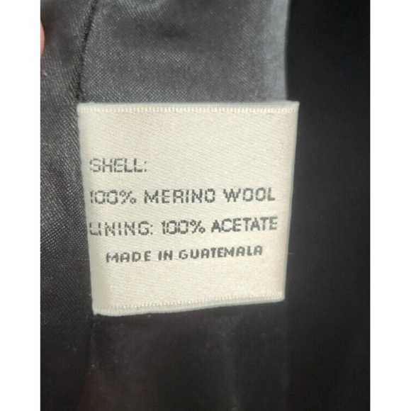 Larry Levine Wool coat size 12 Black with Fur Trim Collar - Picture 12 of 15